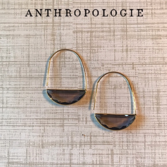 Anthropologie Jewelry - Anthropologie Crescent Hoop Earrings